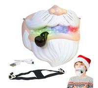 Copertura per il viso di Babbo Natale - Copertura per il viso che cambia la voce, giocattolo per il viso di Babbo Natale con voce che cambia | LED per cosplay, mezza copertura
