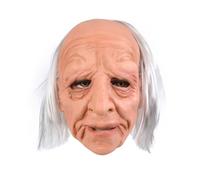 Copertura per il viso spaventoso da uomo anziano di Halloween, divertente travestimento in maschera, costume di Halloween, testa completa, spaventoso, vecchio