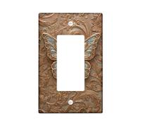 Copertura per interruttore a bilanciere singolo a farfalla, elegante vintage floreale turbinii primaverili in plastica oro di dimensioni standard, accenti da parete per camera da letto, bagno, cucina