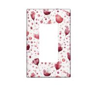 Copertura per interruttore a bilanciere singolo per bicchiere da vino, moderno, artistico, con bolle e pois, in plastica rossa, dimensioni standard, decorazione per camera da letto, bagno, cucina