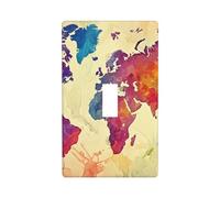 Copertura per interruttore a levetta stampata con mappa colorata, piastra di copertura per interruttore della luce singola, 1 banda, copertura per interruttore della luce, decorazione in policarbonato