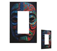 Copertura per interruttore della luce 3D colorata con maschera Tiki modello piastra da parete 1 gang copertura decorativa presa elettrica piastra frontale per bagno cucina decorazioni piastre da