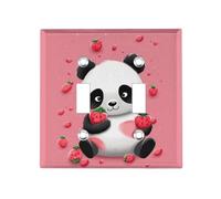 Copertura per interruttore della luce a 2 bande con motivo cartone animato Strawberry Panda, piastre da parete a doppia levetta, copertura decorativa per interruttore della luce, dispositivo elettrico