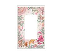 Copertura per interruttore della luce a bilanciere con Babbo Natale e | Fantasioso tema bosco, compagno di Golden Retriever, motivi foresta invernale, estetica rustica, accenti stagionali per la