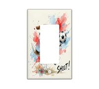 Copertura per interruttore della luce a bilanciere singolo a forma di cane, giocoso fantasioso pallone da calcio splash estate in plastica blu dimensioni standard piastra decorativa per casa