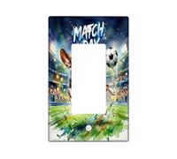 Copertura per interruttore della luce a bilanciere singolo a forma di cane, sport giocoso pallone da calcio stadio autunno verde plastica dimensioni standard accenti interruttori da parete piastre per