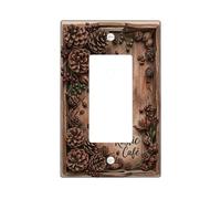 Copertura per interruttore della luce a bilanciere singolo, bacche naturali rustiche, chicchi di caffè, in plastica marrone, dimensioni standard, decorazione per casa, soggiorno, nuovo appartamento