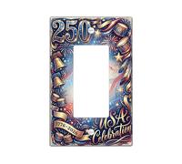 Copertura per interruttore della luce a bilanciere singolo, campane patriottiche festive fuochi d'artificio campane celebrazione plastica blu accenti dimensioni standard accenti interruttori da parete