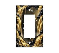 Copertura per interruttore della luce a bilanciere singolo, elegante gemma di roccia N/a in plastica dorata, dimensioni standard, piatti decorativi da parete per nuovo appartamento, casa, camera da