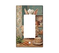 Copertura per interruttore della luce a bilanciere singolo, fantasioso cappello da chef rustico, libro di cucina, in plastica marrone, dimensioni standard, piatti decorativi da parete per camera da