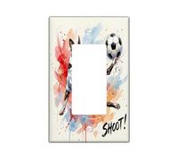 Copertura per interruttore della luce a bilanciere singolo, giocoso pallone da calcio artistico acquerello nessuno plastica rossa dimensioni standard piastra interruttore decorativo per nuovo