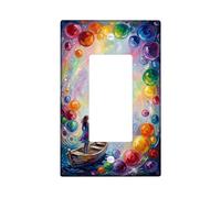 Copertura per interruttore della luce a bilanciere singolo, impressionismo astratto figura barca nessuno multicolore plastica dimensioni standard accenti interruttori da parete piastre per nuovo
