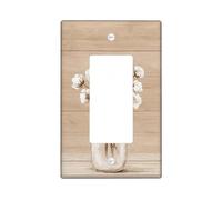 Copertura per interruttore della luce a bilanciere singolo, in cotone, stile rustico, vintage, con venature del legno, in plastica marrone, dimensioni standard, piatti decorativi da parete per casa