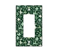 Copertura per interruttore della luce a bilanciere singolo, moderna astratta puntini pennellate autunnali in plastica verde dimensioni standard piastra decorativa per soggiorno camera da letto casa