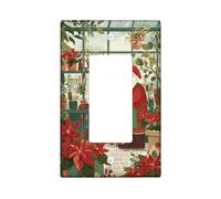 Copertura per interruttore della luce a bilanciere singolo, motivo Babbo Natale, stella di Natale, strumenti da giardinaggio, plastica rossa, dimensioni standard, accessori da parete, per camera da