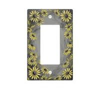 Copertura per interruttore della luce a bilanciere singolo, motivo floreale botanico artistico con foglie primaverili gialle in plastica di dimensioni standard, per soggiorno, camera da letto