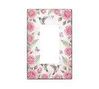 Copertura per interruttore della luce a bilanciere singolo, motivo floreale con rose romantiche e farfalle, in plastica, dimensioni standard, decorazione da parete per nuovo appartamento, casa, camera