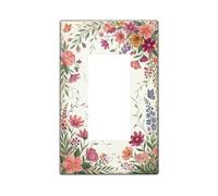 Copertura per interruttore della luce a bilanciere singolo, motivo floreale e romantico, con farfalla e vite, in plastica, dimensioni standard, accenti da parete, per soggiorno, camera da letto, casa