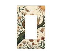 Copertura per interruttore della luce a bilanciere singolo, natura vintage farfalla fiore primavera verde plastica dimensioni standard decorativi da parete per nuovo appartamento casa camera da letto