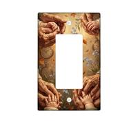 Copertura per interruttore della luce a bilanciere singolo, nostalgico con fiori caldi, orologi autunnali, in plastica, dimensioni standard, piatti decorativi da parete per nuovo appartamento, casa