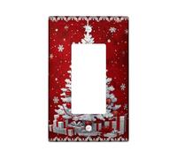Copertura per interruttore della luce a bilanciere singolo, per albero di Natale, regali tradizionali, fiocchi di neve, in plastica rossa, dimensioni standard, piatti decorativi da parete per nuovo