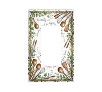 Copertura per interruttore della luce a bilanciere singolo per cucchiaio, frusta rustica naturale, forchetta in plastica verde autunnale, accenti di dimensioni standard, accessori da parete per casa