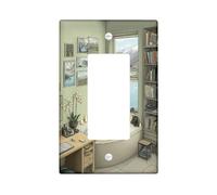 Copertura per interruttore della luce a bilanciere singolo per vasca da bagno, immagini di piante naturali, in plastica verde primaverile, accenti di dimensioni standard, piastre per interruttore da