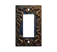 Copertura per interruttore della luce a bilanciere singolo, piramide mistica antica geroglifici nessuno oro plastica standard piastra interruttore decorativo per camera da letto bagno cucina ingresso