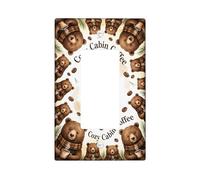Copertura per interruttore della luce a bilanciere singolo, rustico, accogliente, color caffè, pino autunnale, in plastica, dimensioni standard, per soggiorno, camera da letto, casa, ufficio