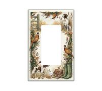 Copertura per interruttore della luce a bilanciere singolo rustico con | Motivo cane da caccia, arte della fauna selvatica del bosco, decorazione rustica, regalo per appassionati di esterni