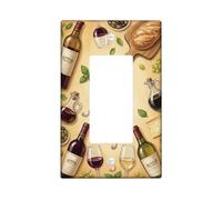 Copertura per interruttore della luce a bilanciere singolo, rustico, olive italiane, pane autunnale, in plastica marrone, dimensioni standard, piatti decorativi da parete per casa, soggiorno, camera
