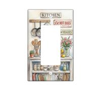 Copertura per interruttore della luce a bilanciere singolo, rustico, vintage, fiori, frutta, primavera, plastica pastello, dimensioni standard, accenti da parete, piastre per interruttore da parete