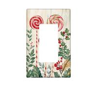 Copertura per interruttore della luce a forma di bastoncino di zucchero, decorazione natalizia rossa e verde, decorazione natalizia per le vacanze invernali, decorazione da parete per la casa e il