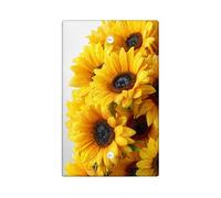 Copertura per interruttore della luce a forma di girasole, design floreale giallo brillante per decorazioni stagionali, piastre da parete in materiale termoplastico, piastra di copertura vuota di