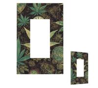 Copertura per interruttore della luce A Puff in Time Weed Placca da parete 1 gang copri interruttore decorativo copertura presa elettrica piastra frontale per bagno cucina decorazione piatti da parete