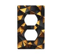 Copertura per interruttore della luce con forme geometriche dorate, decorativa, 1 banda, per cucina, camera da letto, bagno, dimensioni 7 x 11,4 cm