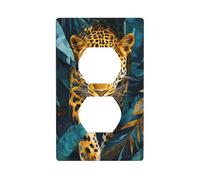 Copertura per interruttore della luce decorativa a 1 banda, motivo leopardo che cammina attraverso la giungla, per cucina, camera da letto, bagno, dimensioni 7 x 11,4 cm