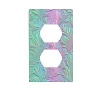 Copertura per interruttore della luce decorativa a 1 banda per cucina, camera da bagno, dimensioni 7 x 11,4 cm, sfumatura da verde a rosa, delicati motivi floreali