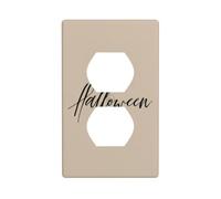 Copertura per interruttore della luce decorativa con testo Halloween su beige tenue beige minimalista 1 banda piastra da parete per cucina stanza bagno dimensioni 7 x 11,4 cm
