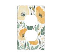 Copertura per interruttore della luce decorativa minimalista retrò con papaveri Line Art 1 Gang piastra da parete per cucina stanza bagno dimensioni 7 x 11,4 cm