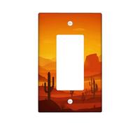 Copertura per interruttore della luce del deserto al tramonto, copertura per interruttore/outlet, scenario di cactus arancioni caldi per la decorazione domestica, piastre da parete in materiale