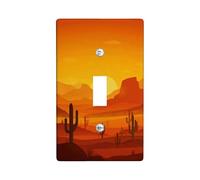 Copertura per interruttore della luce del deserto al tramonto, copertura per interruttore/outlet, scenario di cactus arancioni caldi per la decorazione domestica, piastre da parete in materiale