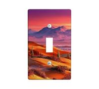 Copertura per interruttore della luce del deserto al tramonto, scenario arancione vivace per decorazioni domestiche, piastre da parete in materiale termoplastico, dimensioni standard singolo a levetta