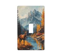 Copertura per interruttore della luce del fiume della foresta di pino rustico della valle di montagna decorativa singola interruttore 1 banda piastra da parete per cucina fattoria camera da letto