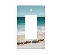Copertura per interruttore della luce del paradiso della spiaggia, copertura per interruttori, scena oceanica costiera per decorazione da parete, piastre da parete in materiale termoplastico