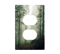 Copertura per interruttore della luce della nebbia della foresta/coperture di uscita, scena della natura verde per la decorazione domestica, piastre da parete termoplastiche, presa singola duplex di