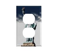 Copertura per interruttore della luce della Statua della Libertà, piastra da parete in acciaio inossidabile, piastra a parete per presa duplex, coperture per prese elettriche per casa e soggiorno