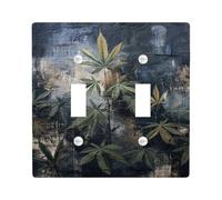 Copertura per interruttore della luce ispirata alla natura, design botanico verde scuro per estetica tutto l'anno, piastre da parete in termoplastica, dimensioni standard, doppia levetta