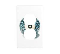Copertura per interruttore della luce, motivo leopardato, blu, nero, palla, numero 8, decorativa, 1 banda, per cucina, camera da letto, bagno, dimensioni 7 x 11,4 cm
