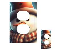 Copertura per interruttore della luce, motivo: pupazzo di neve che indossa cappello, piastra da parete, 1 banda, copertura decorativa per presa elettrica, piastra frontale per bagno, cucina, piatti da